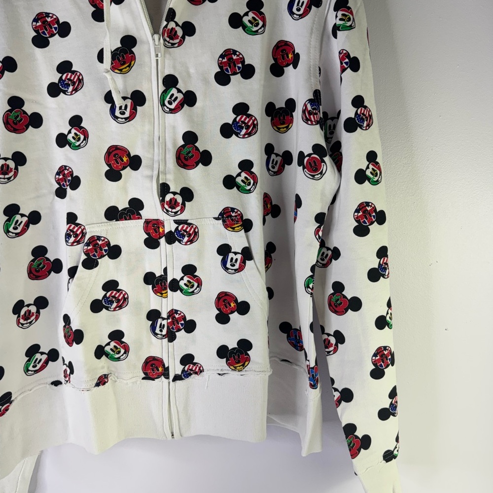 VTG Disney Around the World Epcot raw hen long sleeve zipper hoodie top  XXL - Picture 3 of 7